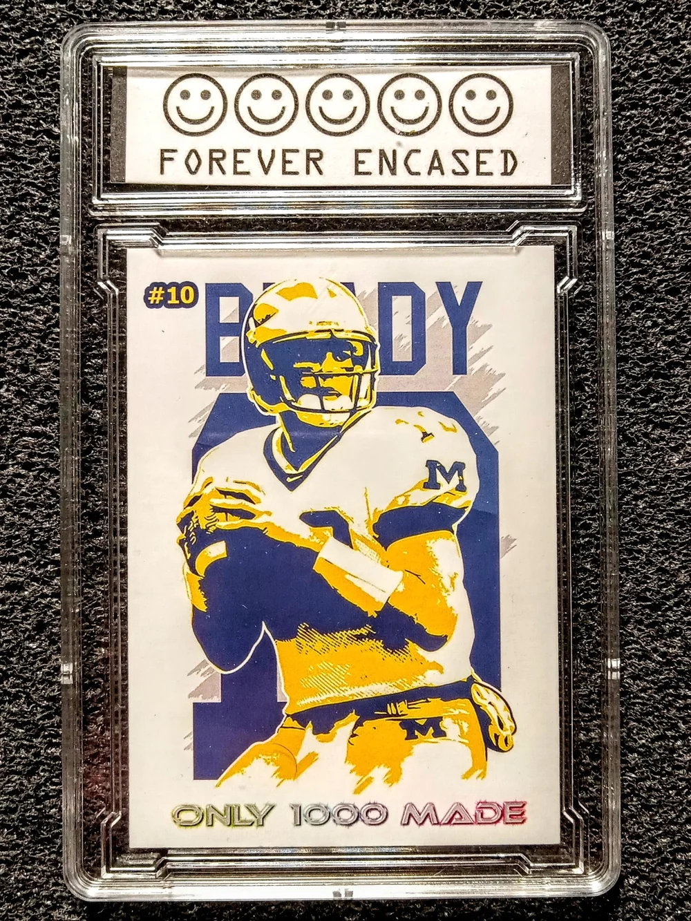 Tom Brady Michigan Wolverines MVP Cracked Ice Football Rookie Card